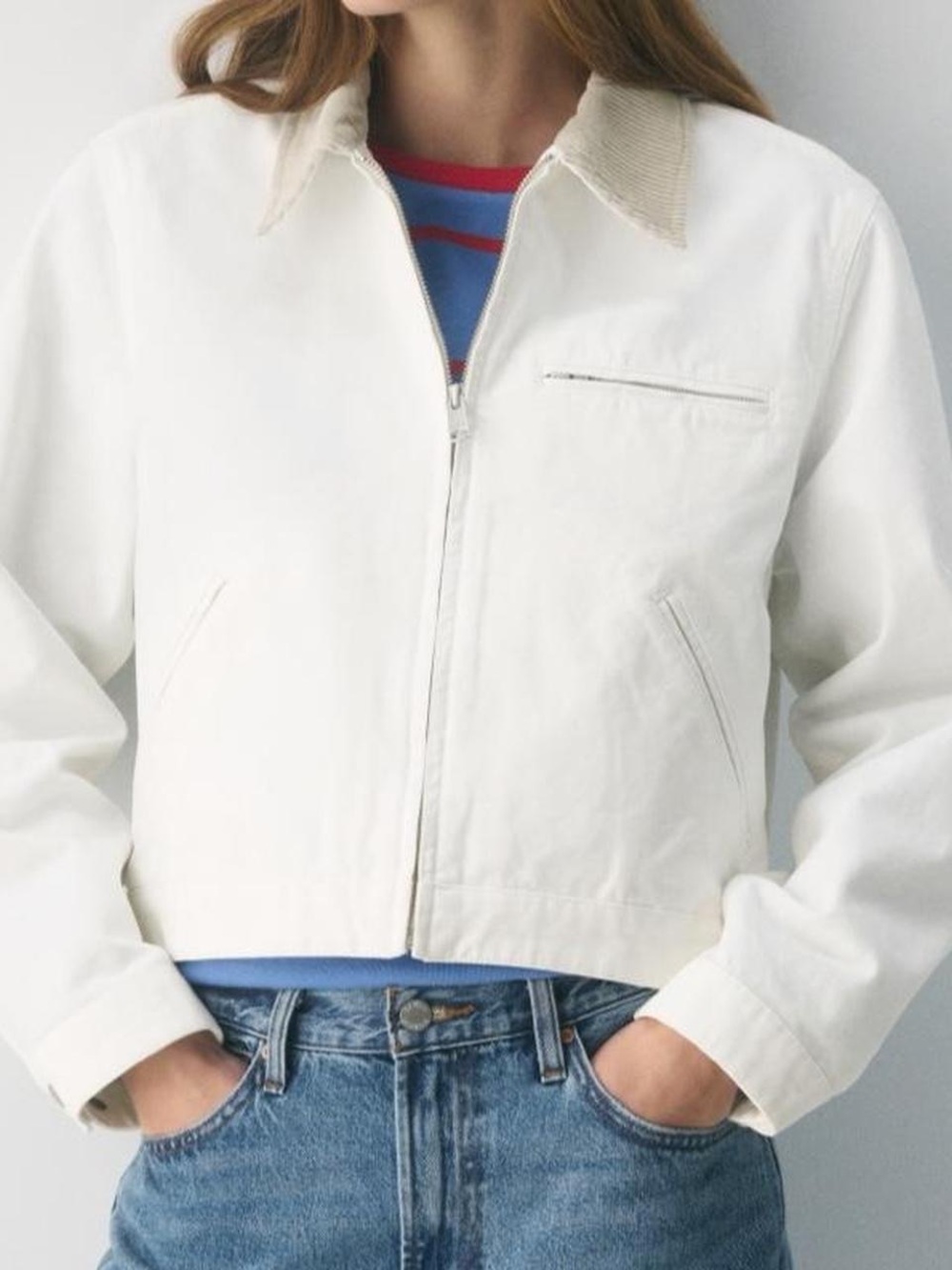 Aritzia Women's White and Cream Jacket